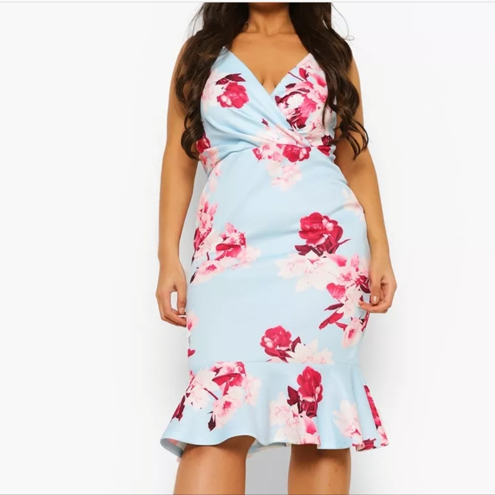 Boohoo floral midi dress